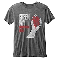 Green Day T Shirt American Idiot Vintage Official Unisex Charcoal Grey Burnout Size L