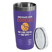 Cookie Lover Purple Edition Tumbler 20oz - Chocolate chip - food lover restaurant owner baking lover Baker Kitchen Cooking Chef Cookies Lover