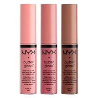 NYX Butter Lip Gloss Set 3 (Creme Brulee, Angel Food Cake and Ginger Snap)