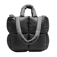 Women's Puffer Tote Bag Quilted Zipper Puffy Tote Bag Padded Shoulder Bag Cute Purse Aesthetic Bag Handbag