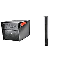 Mail Boss 7506 Mail Manager Security Mailbox and 7121 Mounting Post, Black