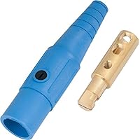 Marinco CLS40MB-D CLS Cam Type, Series 16 Inline, Single Pin Connector, 400 Amp, 600 Volt, 2/0-4/0 AWG, Male - Blue (D)
