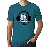Graphic Men's Can't Hear You I'm Gaming T-Shirt Funny Esports Tee Gift Idea Duck Egg Blue Gift Idea