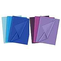PLULON 60 Sheets Blue Tissue Paper Bulk and 60 Sheets Purple Tissue Paper Bulks