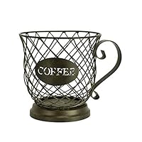 CareforYou K Cup Holder Mug Shape Coffee Pod Holder Coffee Creamer Container Coffee Pod Storage Organizer for Counter Coffee Bar, Coffee Pod Holder and Organizer Mug（Black)