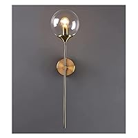 CHUNCIN - Led Glass Ball Fixture Golden Bedside Living Room Hallway Decoration Sconce Lighting Metal Lights,Wall Sconces (Color : Smoke Gray) Clear (Color : Clear)