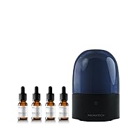 AromaDream & The Gift Set | AromaDream Nebulizing Diffusion Technology Diffuser for Aromatherapy | Santal, The Hotel, White Tea & Thyme, and Love Affair 10ML Aroma Oil Set…