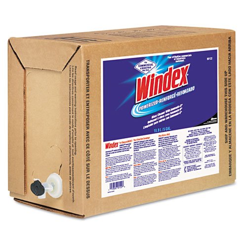 Windex Powerized Formula Glass/Surface Cleaner, 5 Gallon Bag-in-Box Dispenser - Includes one each.