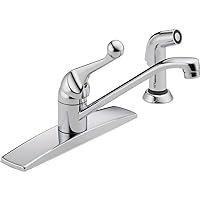 Delta Faucet Classic Single-Handle Kitchen Faucet with Side Sprayer, Chrome Kitchen Sink Faucet, Kitchen Faucet 3 Hole, Chrome 400LF-WF, 8.00 x 13.00 x 8.00 inches