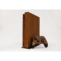 Burnt Walnut Woodgrain - Air Release Vinyl Decal Mod Skin Kit by System Skins - Compatible with Microsoft Xbox One X (XB1X)