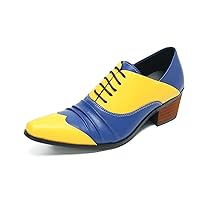Plain Toe Genuine Leather Lace-Up Comfort Casual Fashion Novelty Dress Oxfords Shoes For Men Party