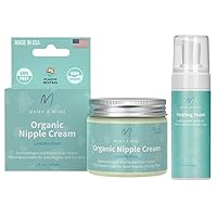Organic Nipple Cream - Breastfeeding Balm | Witch Hazel Spray - Postpartum Essentials - Medicated Postpartum Spray for Perineal Relief - Postpartum Care and Recovery, Hemorrhoid Spray