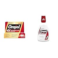 Orajel 4X for Toothache & Gum Pain: Severe Cream Tube 0.33oz- from Oral Pain Relief Brand & Toothache Rinse, Analgesic Astringent, Soothing Mint, 16 fl oz