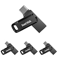 SanDisk 64GB Ultra Dual Drive Go USB Type-C Flash Drive, Black - SDDDC3-064G-G46 (Pack of 4)