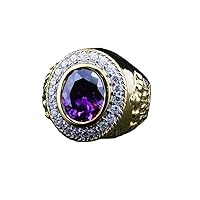 Amethyst Christian Crown Bishop Ring