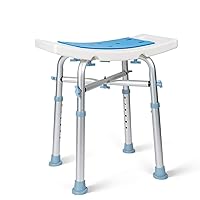 OasisSpace Heavy Duty Shower Chair 500lb, Padded Bath Seat with 6 Height Adjustable Tube - Tool Free Anti-Slip Shower Bench Bathtub Stool Seat for Inside Shower