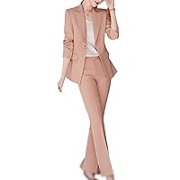 Women's Blazer and Pant Set 2 Piece OL Style Fashion Casual Button Down Jacket Coat Formal Business Suit Pants
