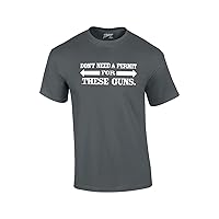 Don't Need A Permit for These s Weightlifting Gym Muscle Jacked Funny Short Sleeve T-Shirt-Charcoal-Large