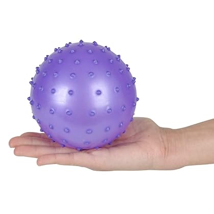 Bedwina Knobby Balls - (Pack of 6) Bulk 7 Inch Sensory Balls and Spiky Massage Stress Balls, with Pump, Fun Bouncy Ball Party Favors, Stocking Stuffers for Kids, Toddlers