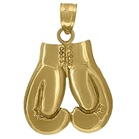 Diamond2Deal 10k Yellow Gold Boxing Glove Sports Charm Pendant for Unisex