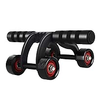 Ab Roller Wheel, 4-Wheel Core Workout Muscle Wheel Roller Trainer, Sports Fitness Equipment for Women Men (Black)