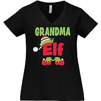 inktastic Christmas Grandma Elf Women's Plus Size V-Neck