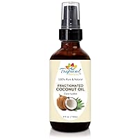 Fractionated Coconut Oil 4 oz - 100% Pure Organic Cold Pressed Unscented Liquid Coconut Oil for Skin, Hair, Nails, Massage, Carrier Oil for Aromatherapy, Aceite de Coco