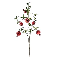 1pc Artificial Pomegranate Branches Fake Flower Stamen Stems Fake Berries Fruits Wedding Home Decoration, Red
