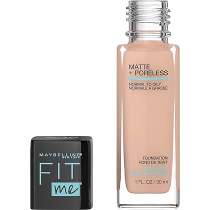 Maybelline New York Fit Me Matte + Poreless Liquid Oil-Free Foundation Makeup, Pure Beige, 1 fl; oz