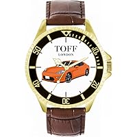 Mens Watch Gift for Fans of Orange Car 42mm