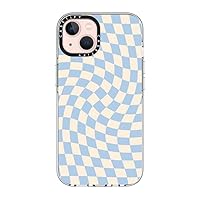 CASETiFY Clear iPhone 13 Case [Not Yellowing / 6.6ft Drop Protection/Compatible with Magsafe] - Check Ii - Baby Blue Twist