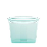 Zip Top Reusable Food Storage Bags | Sandwich Bag [Teal] | Silicone Meal Prep Container | Microwave, Dishwasher and Freezer Safe | Made in the USA