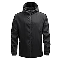 Men's Lightweight Waterproof Rain Jacket Hooded Hiking Outdoor Travel Raincoat Shell Jacket Softshell Jacket Rain Coat