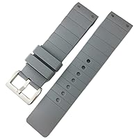 HAZELS for Santos Watchband 23mm Silicone Watch Strap for Santos De Cartier 100 Black Brown Waterproof Sport Wrist Band (Color : Grey, Size : 23mm)