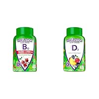 Extra Strength Vitamin B12 Gummy Vitamins for Energy Metabolism Support and Nervous System Health Support & Vitamin D3 Gummy Vitamins for Bone and Immune System Support