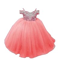 2024 Sparkly Crystal Top Cold Shoulder Toddler Cupcake Pageant Prom Formal Party Dresses for Little Girls Ball Gown