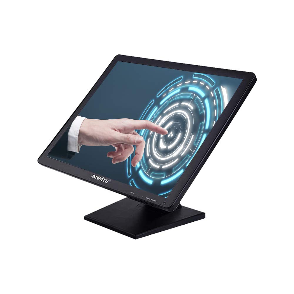 Anmite Desktop Touchscreen LCD Monitor - 19-Inch Resistive Touch Monitor Black HDMI/VGA