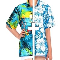 LA LEELA Women's Camp Hawaiian Blouse Shirt Button Down Up Beach Wear M Work from Home Clothes Women Blouse Pack of 2