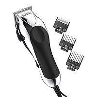 Wahl USA Chrome Pro Corded Clipper Complete Haircutting Kit for Men – Powerful Total Hair Clipping, Beard Trimming, & Grooming - Model 79524-2501