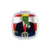 America President Sad Frog Great Image Mirror Portable Compact Pocket Makeup Double Sided Glass