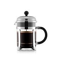 Bodum 17oz Chambord French Press Coffee Maker, High-Heat Borosilicate Glass, Polished Stainless Steel – Made in Portugal