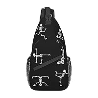 Skull Yoga Sling Backpack Multipurpose Crossbody Bag Sling Bag Daypack For Travel Hiking Sports