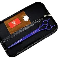 high-end Professional pet Care 9.0 inch pet Scissors 440C Steel Cutting Scissors (Violet)