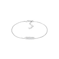 Elli Basic Modern Women's Bar Pendant Bracelet with Zirconia in 925 Sterling Silver, Crystal, Cubic Zirconia
