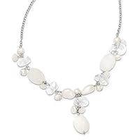 Fancy Lobster Closure Celestial Moonstone Wht Freshwater Cultured Pearl Rock Quartz White Dyed Jade Necklace 16 In Lobster Claw Jewelry for Women