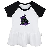 Babies Nature Bushes Pattern Dresses, Newborn Baby Girls Princess Dress, Toddler Infant 0-24 Months Kids Ruffles Skirts