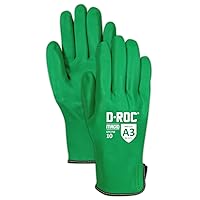 MAGID GPD7507 D-ROC Micro Foam Nitrile Full Coat Work Gloves, Size 7, Green (12 Pairs)
