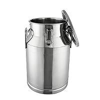 304 Stainless Steel Milk Can 15L-60L Milk Bucket Wine Pail Liquid Tote Jug with Three Latch Buckles, for Storage and Transport,15L (60L(38x68cm)) (30L(32x52cm))