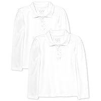 The Children's Place Baby Girls' Toddler Multipack Long Sleeve Ruffle Pique Polos