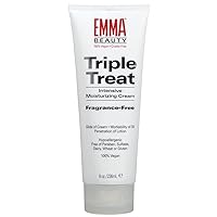 Triple Treat Intensive Moisturizing Cream for Hand & Body, Fragrance-Free, Hypoallergenic Moisturizer for Dry, Sensitive Skin, 100% Vegan & Cruelty-Free, 8 Oz